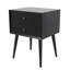Table de chevet avec 2 tiroirs, noir