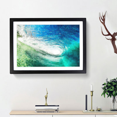 Within the Wave in Blue and Green - Picture Frame Painting Print