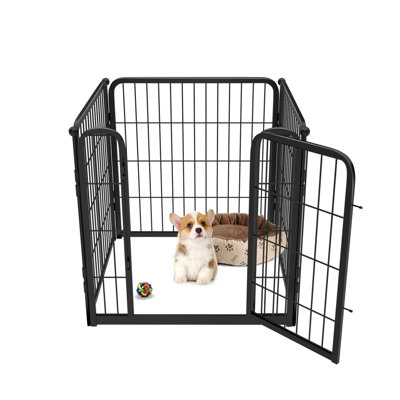 FXW Homeplus Unleashed Indoor Dog Playpen - Stress-Free and Safe Play, Heavy Duty 24 Inch 4 Panels Dog Pen for Puppy and Small Dogs, Black│Patented