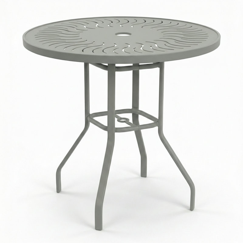 Sacramento 47" Round Balcony Table, Matte Grey