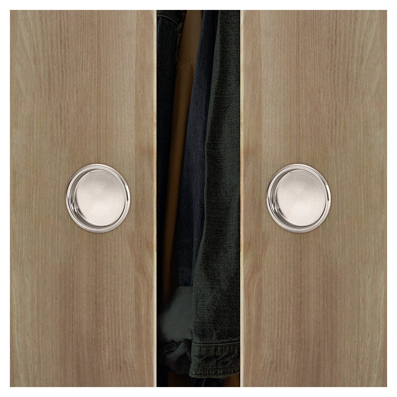 Ensemble de poignées pour porte-à-porte 2 1/8 "Easy Snap in Closet, Nickel satiné