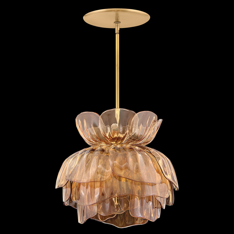 Lustre floral Fredrick Ramond Fantine Small à 7 lumières, Orange