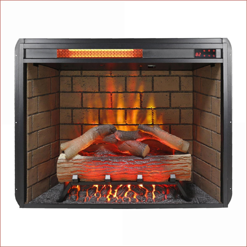 Electric Fireplaces | 28 Inch Infrared Insert with Trim Kit, Western Modern Touch Panel, 3D Flame &amp; Crackling Sound | Vent Free