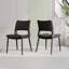 Ensemble de 2 chaises de salle à manger modernes et minimalistes en similicuir, dossier confortable, pieds en métal-121979578