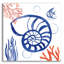 «Coastal Jewels 1» par Farida Zaman, art mural en verre acrylique, 12 po x 12 po