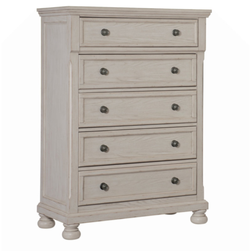 Wire-Brushed 1Pc Chest Of Drawers With Ball Bearing Glides Transitional Bedroom Furniture