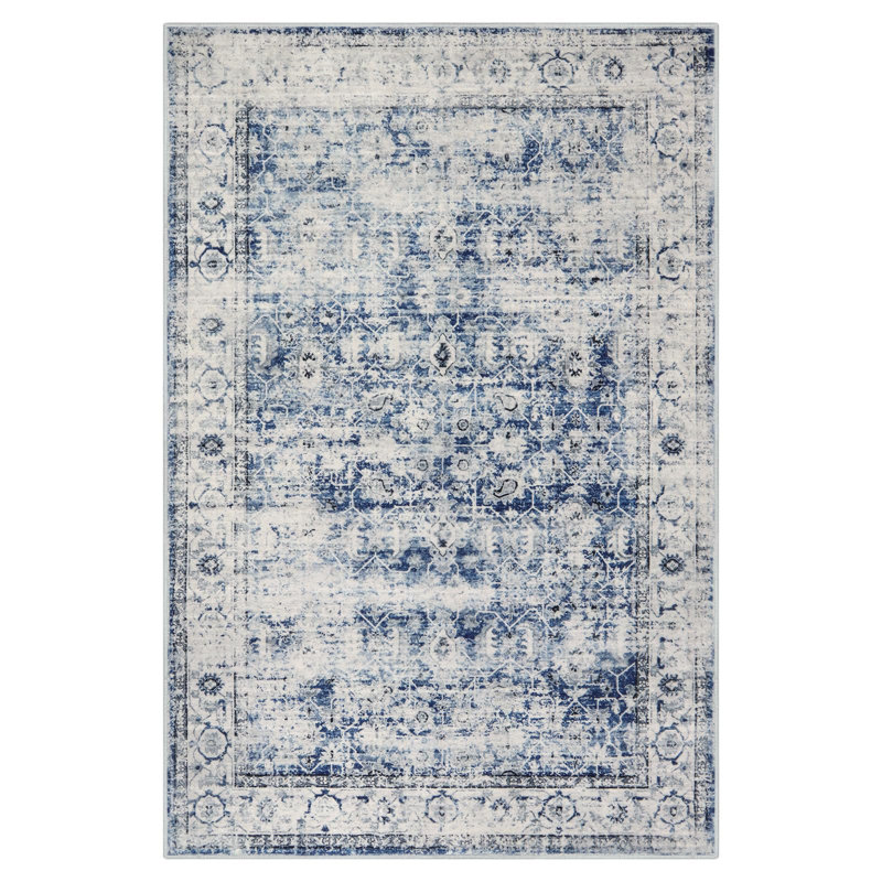 Kiner Vintage Machine Washable Area Rugs Perfect for Living Room, Dining Room, Bedroom, Rectangle 6' x 9'
