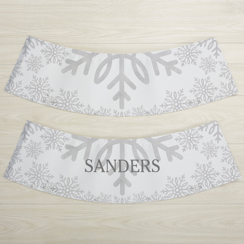 Silver Snowflake Personalized Christmas Tree Collar, Yes