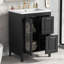 Meuble-lavabo 24 po avec lavabo, meuble-lavabo avec deux tiroirs et porte, tablette réglable, bois massif et panneau de fibres à densité moyenne-1964266752