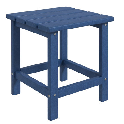 Outdoor Tea Table, Drainable Slat Design Sturdy Heavy‑duty Plastic End Table For Garden Balcony Porch Patio Leisure & Decor
