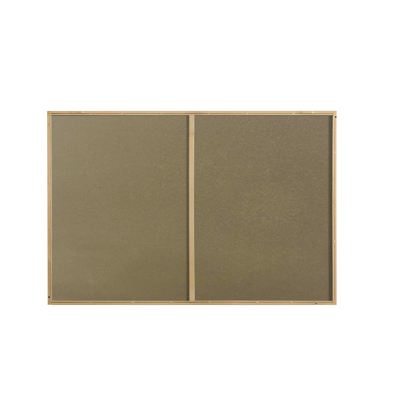 Sabine Metal Rectangle Wall Mirror, 42" x 28", Brass