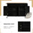 Solid Wood Top Kitchen Island Cart In Black Color, 4 Door Cabinet, 2 Drawers, Towel Rack & Stable Lockable Mobile With Worksurface, Spice Locking Transportable-1011798217