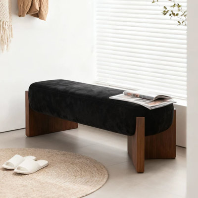 Banc rembourré noir