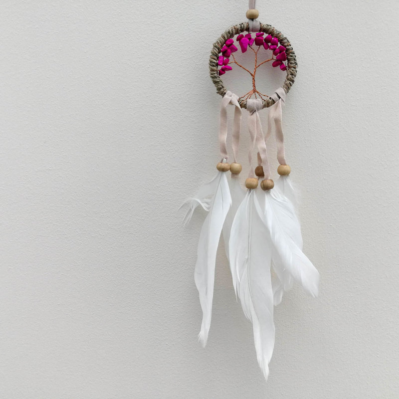 Hand Woven Jute Wall Hanging, Pink