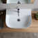 Scarabeo By Nameeks 16.6'' Glossy White Ceramic Rectangular Vessel, Wall Mount Bathroom Sink with Overflow