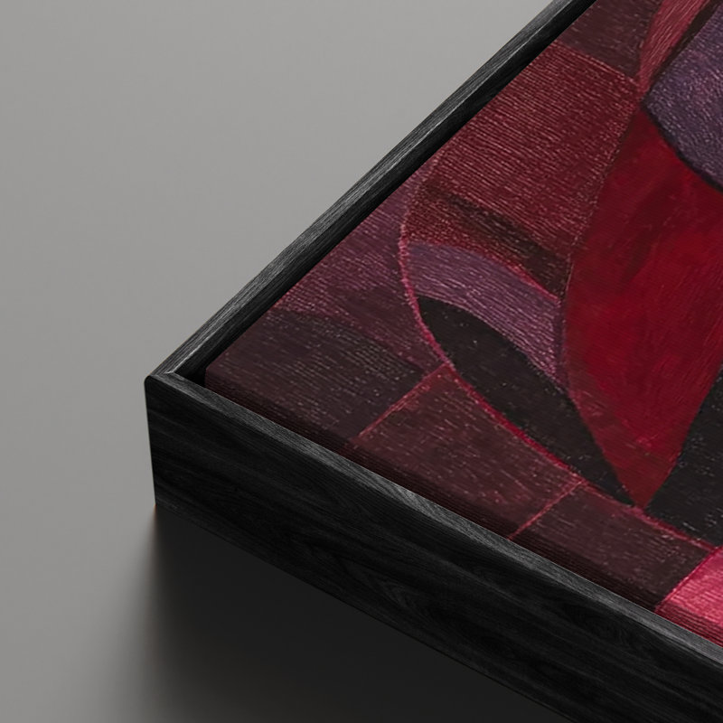 "Bourgogne rouge", cubes abstraits géométriques, composition artistique contemporaine, impression encadrée, H 36 po x l 24 po