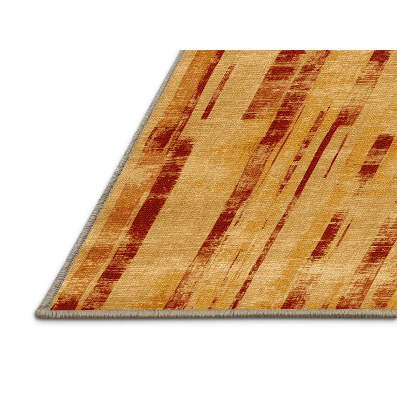 Tapis jaune lavable à la machine, Carré 3 pi