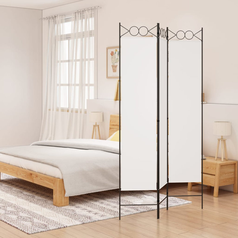 Casida Folding Room Divider, 3, 120 x 200 cm, White