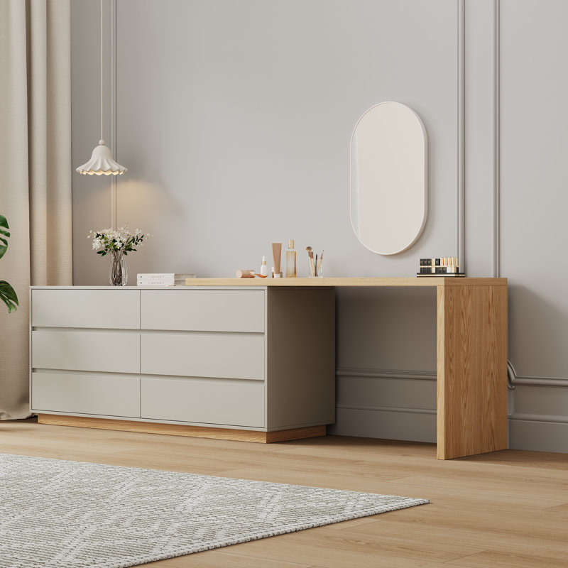 Dressing Table With 6 Storage Drawers