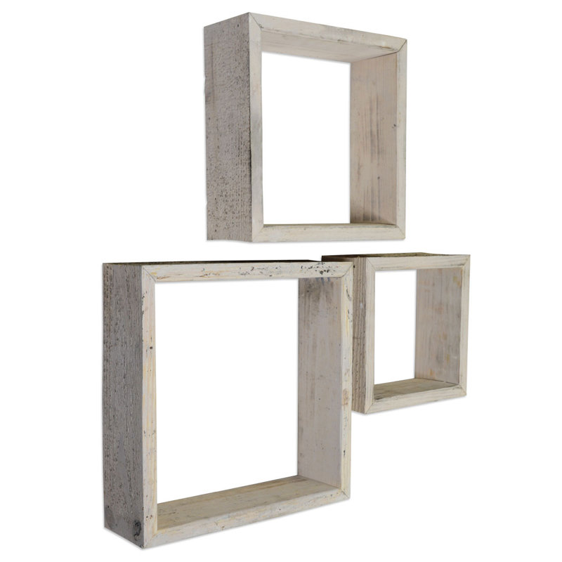 Square Cube Shelf with Adjustable Shelves, Chalk Dust White