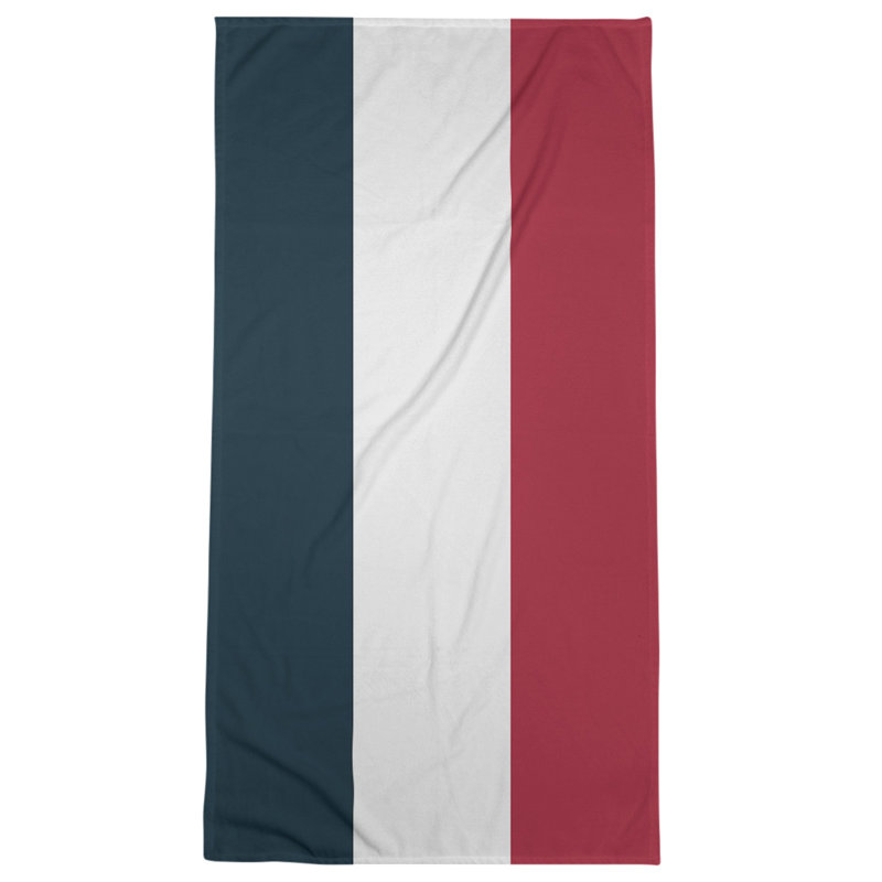 Bath Towel, Navy Blue/Off White/Red