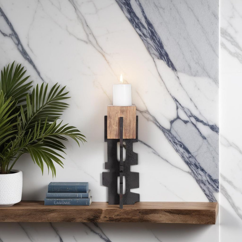 Cade Architectural Pillar Candle Holder- Short, Short