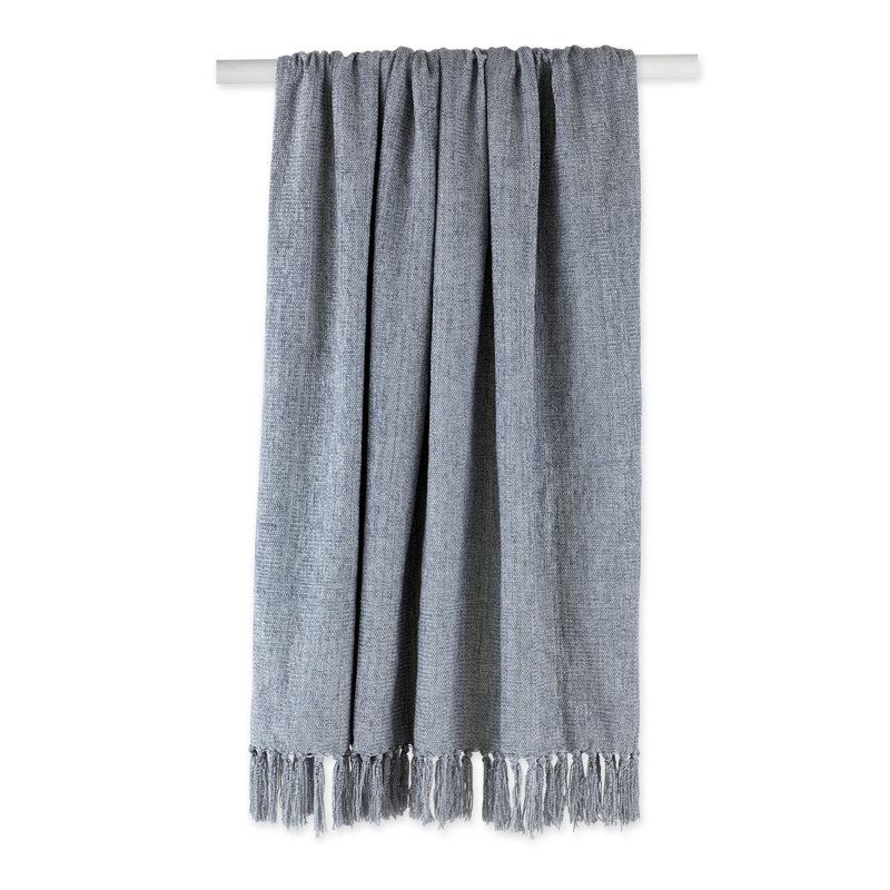 Jeté doux en chenille, Denim