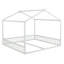 Structure de lit simple en pin blanc avec garde-corps de sécurité pour deux enfants - sans porte