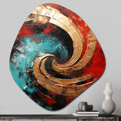 Newport - Abstract Spirals Asymmetrical Metal Wall Art, Modern Unique Shape Metal Art Print