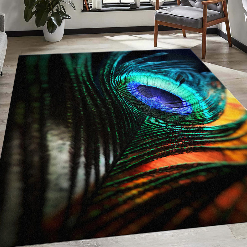 Non Woven Soft Printed Rug with a Floral Pattern in Neutral Tones Ideal for Living Room or Bedroom Decor