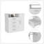 Commode 4 tiroirs, armoire à une porte, tablette ouverte, plateau supérieur blanc-926590931