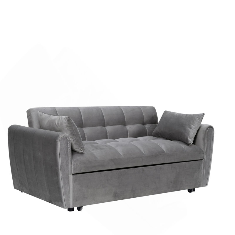 Canapé-lit 65 po 3-en-1 pliable de grande taille, Gris foncé