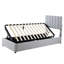Lit plateforme avec tête de lit rayée hydraulique grise-770967415