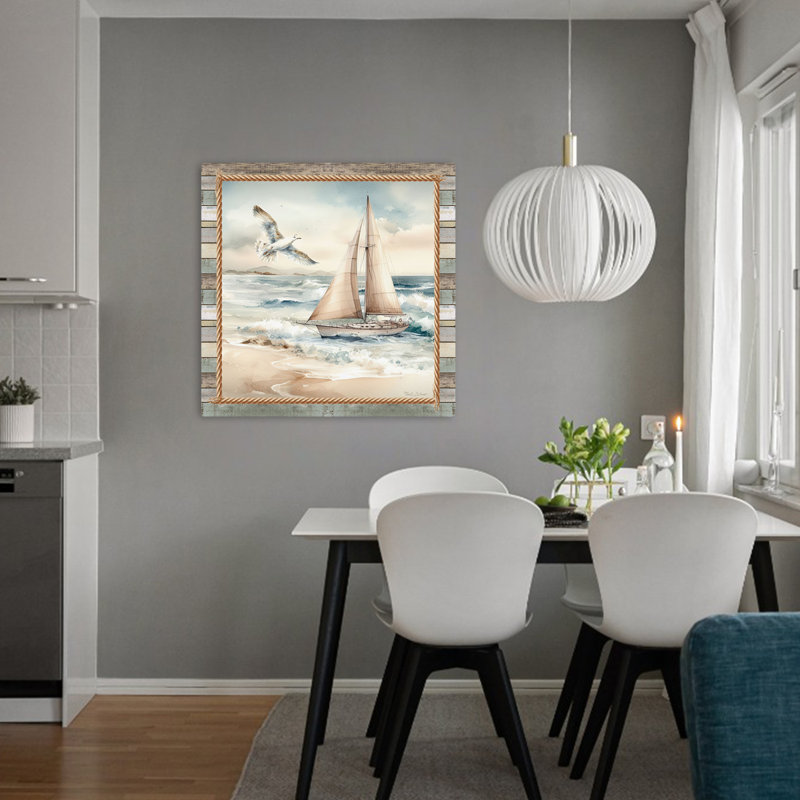 Cape Cod, voilier I, océan côtier, art, H 32 po x l 32 po