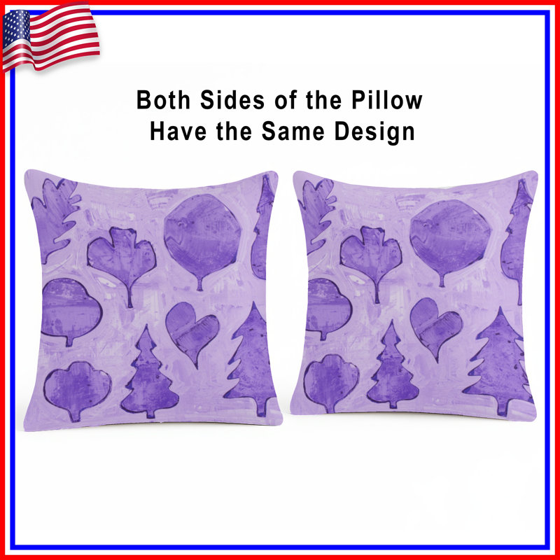 Coussins décoratifs mauves, 18 po x 18 po