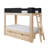 Mid-Century Modern Twin Over Twin Bunk Bed w/ Storage Drawers, Blonde/Black-1505789211