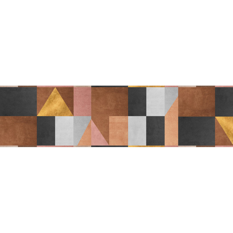 Nagata Vinyl Machine Printed 66cm X 250cm Area Rug
