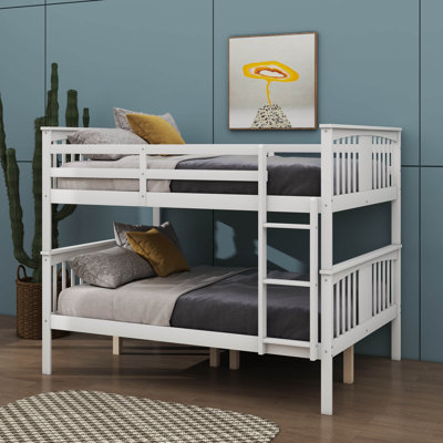 Lit superposé double au-dessus de double avec échelle pour chambre à coucher