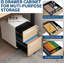 Classeur mobile avec serrure, classeur 2 tiroirs avec serrure, 2 classeurs sous le bureau à roulettes en métal pour le bureau personnel, format lettre / légal / A4, entièrement assemblé-131370133