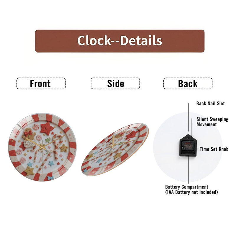 Horloge murale de Noël 12 pi