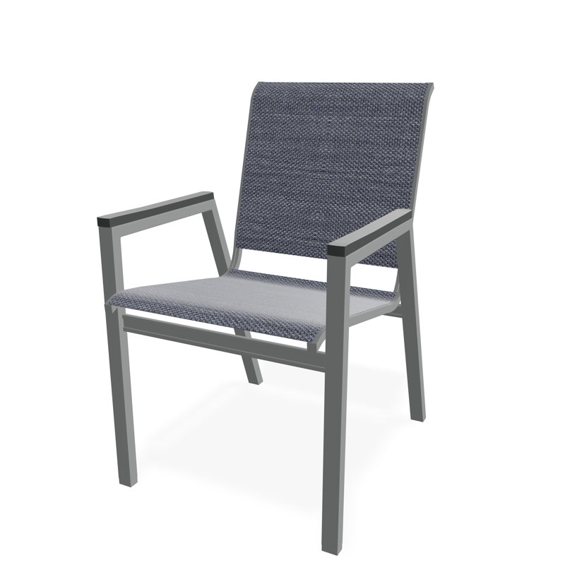Bazza Outdoor Dining Chair, Augustine Denim, Graphite