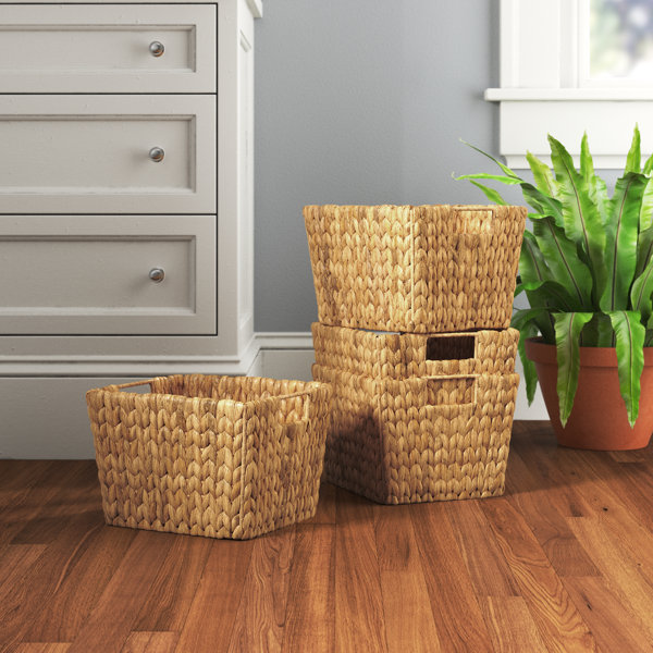 11.5" Hyacinth Storage Wicker Basket (Set of 4)