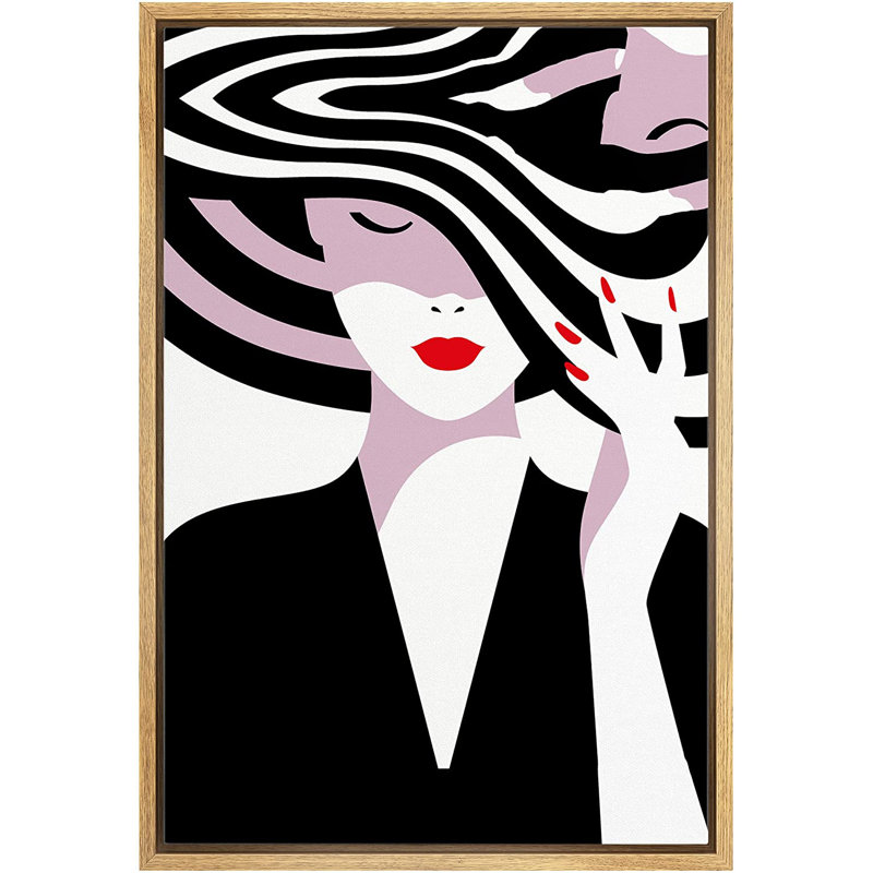 Impression sur toile, encadrée de femme élégante, H 36 po x l 24 po x P 1,5 po, Naturel