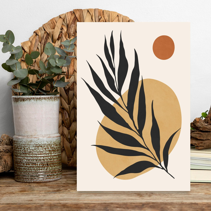 «Desert Sun Palm», impression de palmier biologique moderne abstrait tropical, 18" H x 12" W