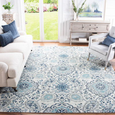 Tapis damassé crème / gris clair Christa