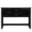 Console en bois massif avec tablette, conception polyvalente - table d'appoint de 48 po de style rétro pour chambre à coucher-2142173382