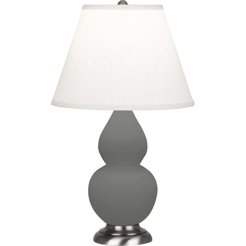 Small Double Gourd Table Lamp, Antique Silver, Matte Ash