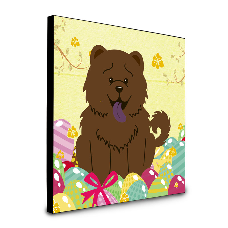 Panneau mural d’art œufs Sentire, Chow-chow chocolat