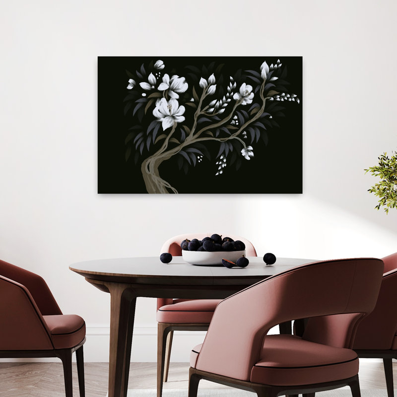 Art contemporain contemporain délicat, élégant et naturel, H 24 po x l 36 po
