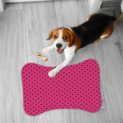 Tapis noir en forme d'os noir - 1 pièce